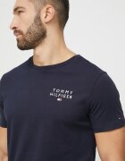 Tommy Hilfiger Памучна тениска в тъмносиньо с принт UM0UM02916