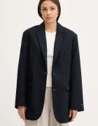 Tommy Hilfiger Памучно сако в тъмносиньо с едно копче с изчистен дизайн WW0WW46808