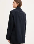 Tommy Hilfiger Памучно сако в тъмносиньо с едно копче с изчистен дизайн WW0WW46808