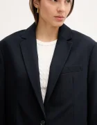 Tommy Hilfiger Памучно сако в тъмносиньо с едно копче с изчистен дизайн WW0WW46808