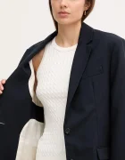 Tommy Hilfiger Памучно сако в тъмносиньо с едно копче с изчистен дизайн WW0WW46808