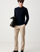 Tommy Hilfiger панталон мъжки от памук с еластан бежов MW0MW41993