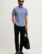 Tommy Hilfiger панталон мъжки с добавен лен черен със стандартна талия MW0MW42336