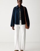 Tommy Hilfiger преходно яке дамско с памук тъмносиньо WW0WW49844