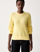 Tommy Hilfiger пуловер дамски от памук жълт WW0WW44993
