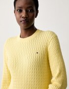 Tommy Hilfiger пуловер дамски от памук жълт WW0WW44993