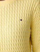 Tommy Hilfiger пуловер дамски от памук жълт WW0WW44993