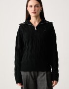 Tommy Hilfiger пуловер дамски от вълна черен WW0WW46425