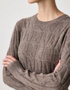 Tommy Hilfiger пуловер дамски от вълна кафяв WW0WW43586