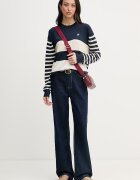 Tommy Hilfiger пуловер дамски с добавена коприна тъмносин WW0WW48501