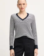 Tommy Hilfiger пуловер дамски с памук тъмносин WW0WW40098