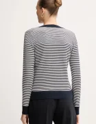 Tommy Hilfiger пуловер дамски с памук тъмносин WW0WW40098