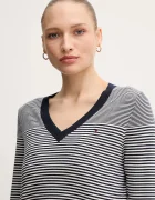 Tommy Hilfiger пуловер дамски с памук тъмносин WW0WW40098