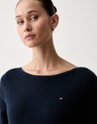 Tommy Hilfiger пуловер дамски с памук тъмносин WW0WW50107