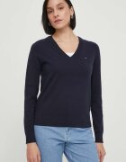 Tommy Hilfiger Пуловер дамски в тъмносиньо от лека материя WW0WW42049