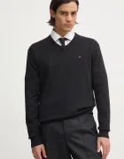 Tommy Hilfiger пуловер мъжки от памук черен MW0MW14745