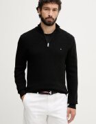 Tommy Hilfiger пуловер мъжки от памук черен MW0MW42916