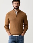 Tommy Hilfiger пуловер мъжки от памук кафяв MW0MW42916