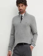 Tommy Hilfiger пуловер мъжки от памук сив MW0MW37331