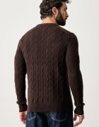 Tommy Hilfiger пуловер мъжки от вълна кафяв MW0MW40442