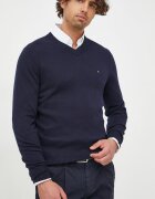 Tommy Hilfiger Пуловер с кашмир мъжки в тъмносиньо от лека материя