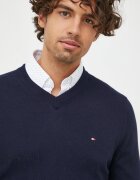 Tommy Hilfiger Пуловер с кашмир мъжки в тъмносиньо от лека материя