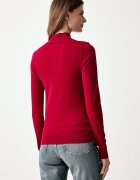 Tommy Hilfiger пуловер с ниско поло дамски с памук червен WW0WW51383