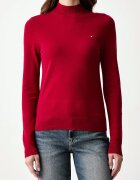 Tommy Hilfiger пуловер с ниско поло дамски с памук червен WW0WW51383