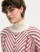Tommy Hilfiger Пуловер с вълна в червено от топла материя с поло WW0WW46410