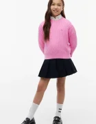 Tommy Hilfiger пуловер за деца от памук розов KG0KG08848