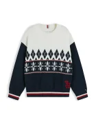 Tommy Hilfiger пуловер за деца от памук тъмносин KB0KB10700