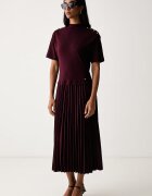 Tommy Hilfiger разкроена рокля от памук бордо WW0WW52224