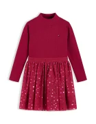 Tommy Hilfiger разкроена рокля от памук червена KG0KG09652
