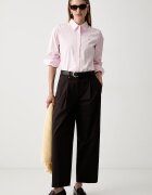 Tommy Hilfiger риза дамска от памук розова на райе WW0WW51155