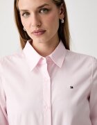 Tommy Hilfiger риза дамска от памук розова на райе WW0WW51155