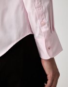 Tommy Hilfiger риза дамска от памук розова на райе WW0WW51155