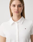 Tommy Hilfiger риза дамска от памук с еластан бяла WW0WW49922