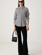 Tommy Hilfiger риза дамска с вискоза тъмносиня на райе WW0WW52927