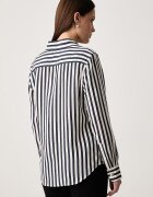 Tommy Hilfiger риза дамска с вискоза тъмносиня на райе WW0WW52927