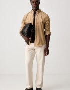 Tommy Hilfiger риза мъжка от джинс бежова MW0MW40486