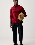 Tommy Hilfiger риза мъжка от джинс бордо MW0MW40486