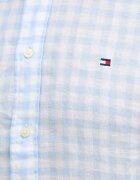 Tommy Hilfiger риза мъжка от лен синя на каре MW0MW42401