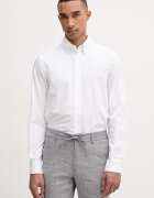 Tommy Hilfiger риза мъжка от памук бяла с изчистена шарка MW0MW39754