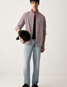 Tommy Hilfiger риза мъжка от памук червена на каре MW0MW43319