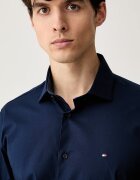 Tommy Hilfiger риза мъжка от памук с еластан тъмносиня MW0MW43749