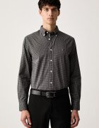 Tommy Hilfiger риза мъжка от памук сива на каре MW0MW44569