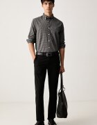 Tommy Hilfiger риза мъжка от памук сива на каре MW0MW44569