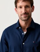Tommy Hilfiger риза мъжка от памук тъмносиня MW0MW43747