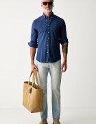 Tommy Hilfiger риза мъжка от памук тъмносиня MW0MW44336