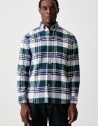 Tommy Hilfiger риза мъжка от памук зелена на каре MW0MW44592